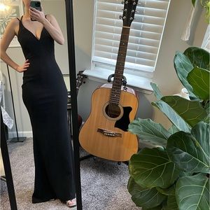 Small Lulus Black Backless Strappy Gown